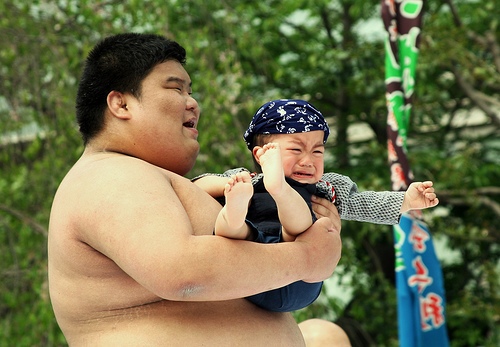 Japan's Nakizumo Or 'Crying Sumo' Festival